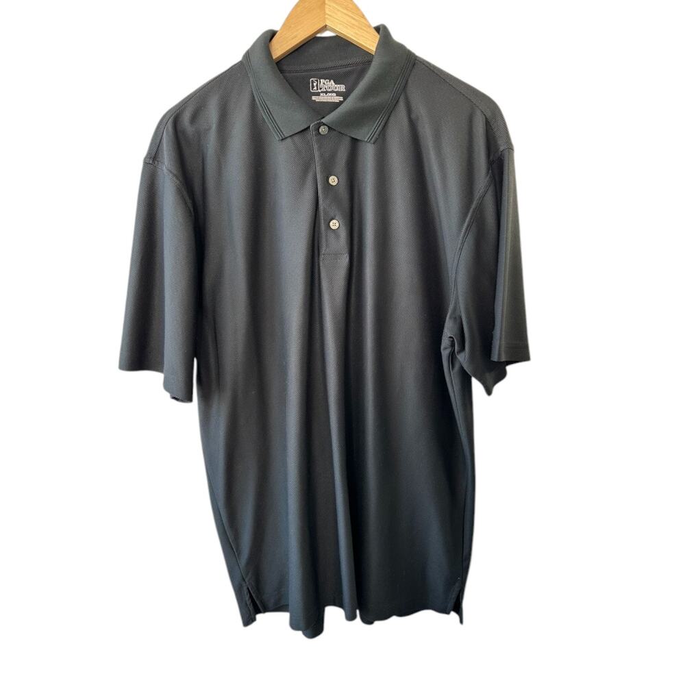 PGA Tour Black Short Sleeve Polo Shirt Men's XL